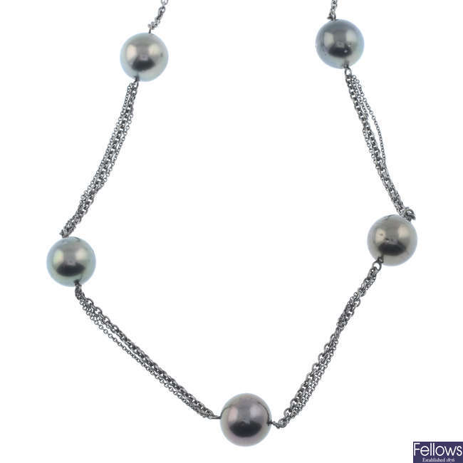 Cultured pearl necklace, by Schoeffel