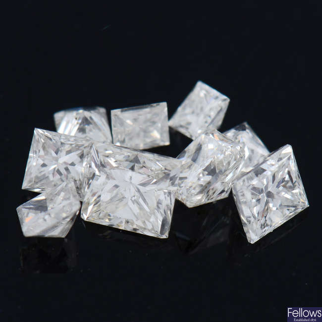 Assorted square-shape diamonds, 1.03ct
