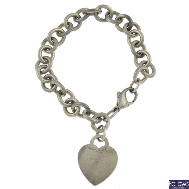Silver bracelet & heart tag, Tiffany & Co.