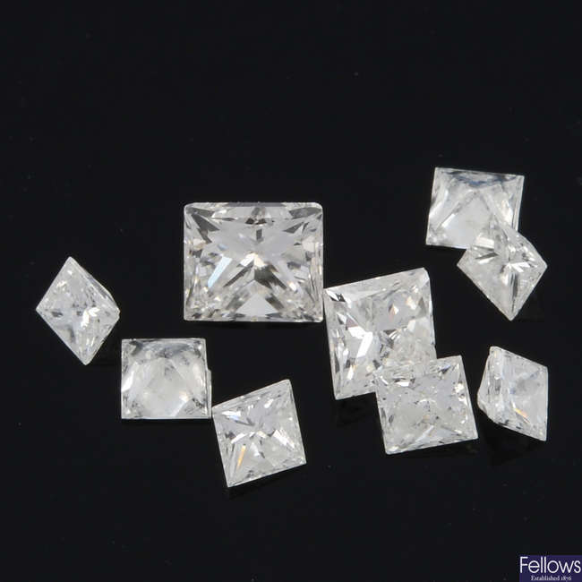 Square-shape diamonds, 0.75ct