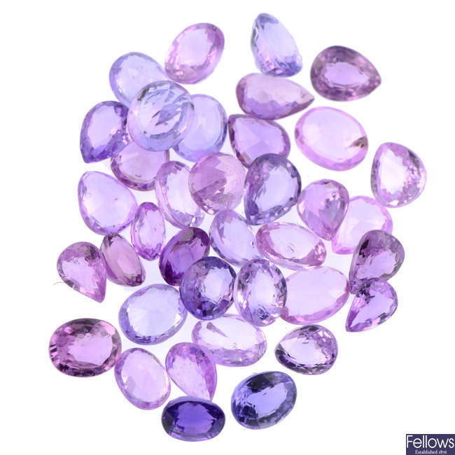 Vari-shape pink sapphires, 14.78ct
