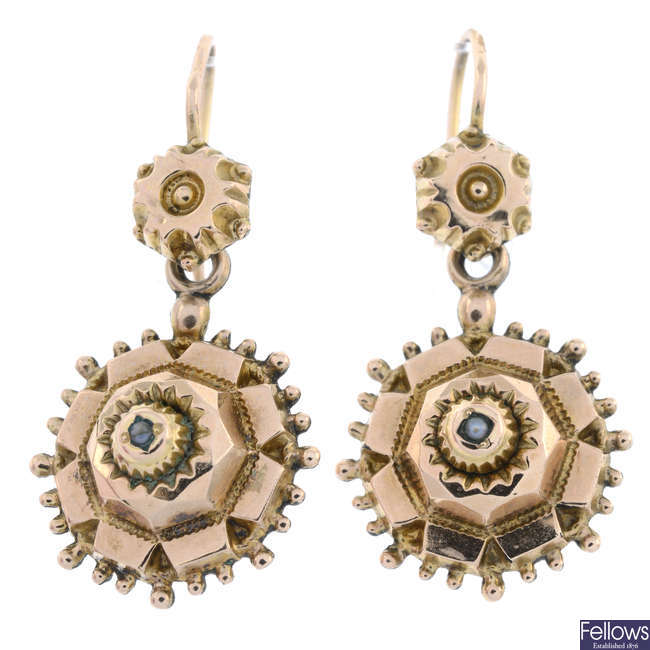 Victorian split pearl earrings