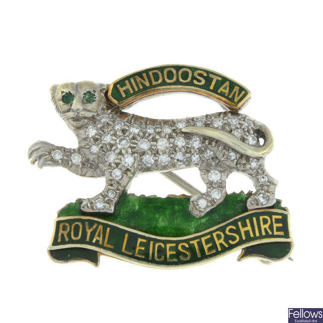 'Hindoostan Royal Leicestershire' military brooch
