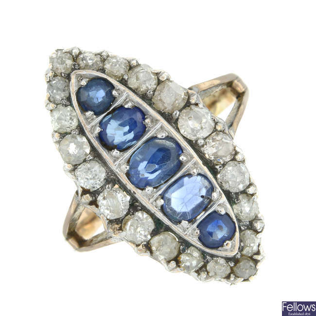 Victorian sapphire & diamond dress ring
