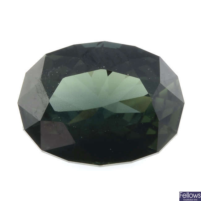 Fancy-shape green sapphire, 1.59ct