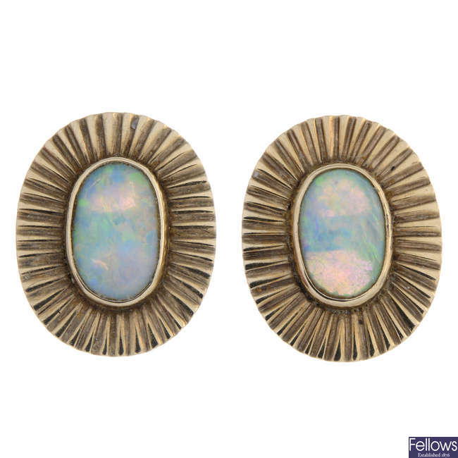 Opal stud earrings