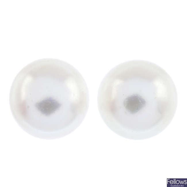 Cultured pearl single-stone stud earrings