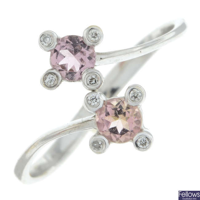 Pink Tourmaline & diamond dress ring