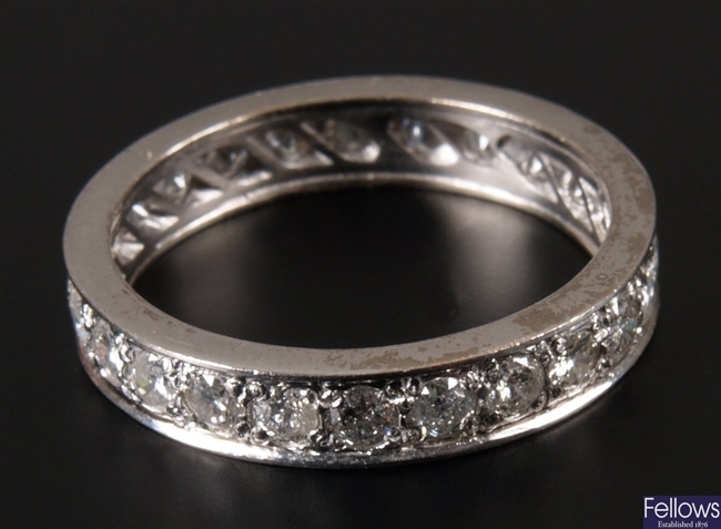 An all diamond full eternity ring set small round
