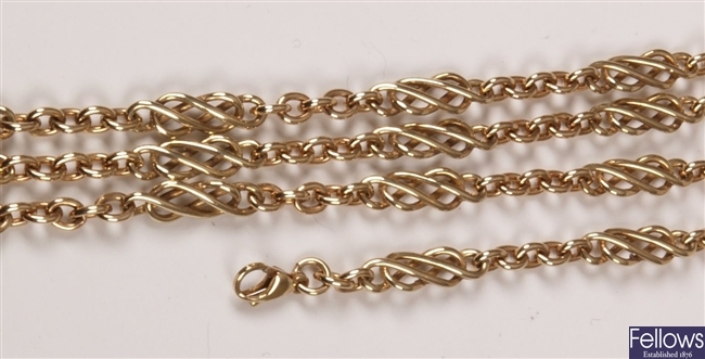 9ct gold 80cms Celtic knot and belcher link