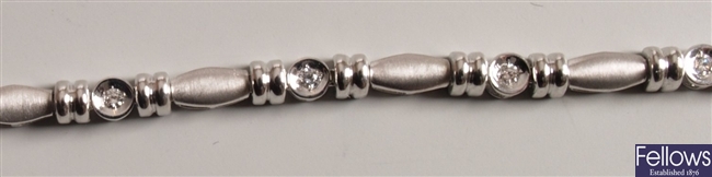 18ct white gold mounted diamond set bracelet -