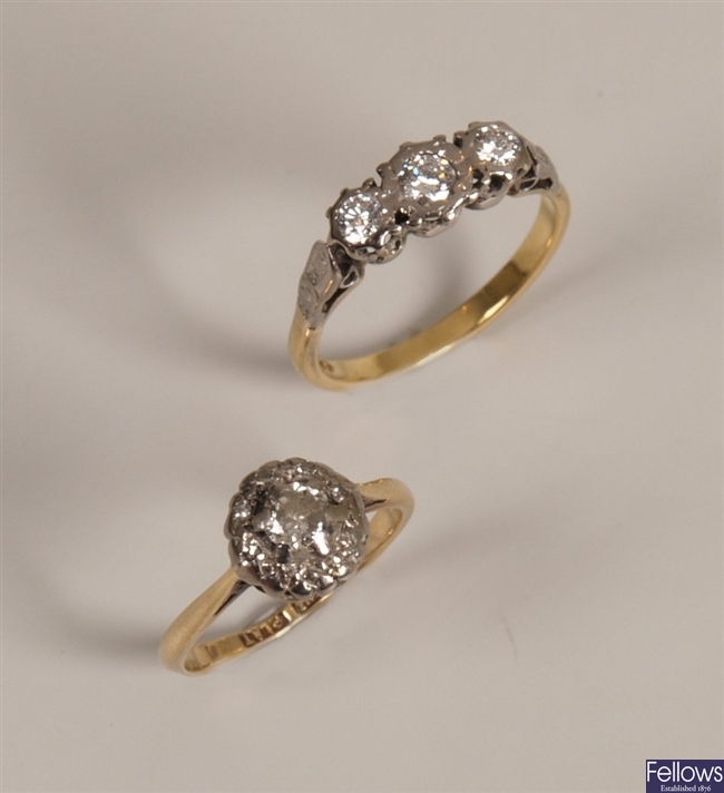 Two rings to include an 18ct gold and platinum