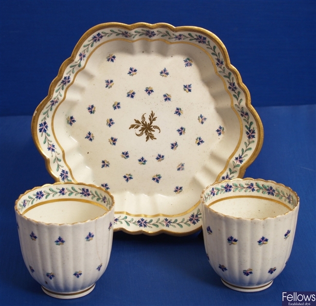 Two 18th century English porcelain tea cups,