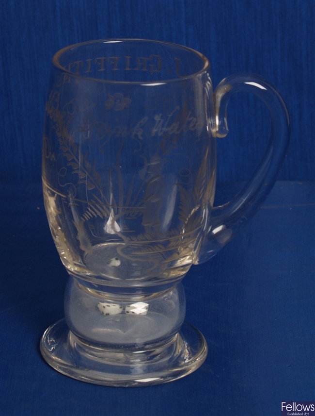 A 19th Century ale glass with looped carry