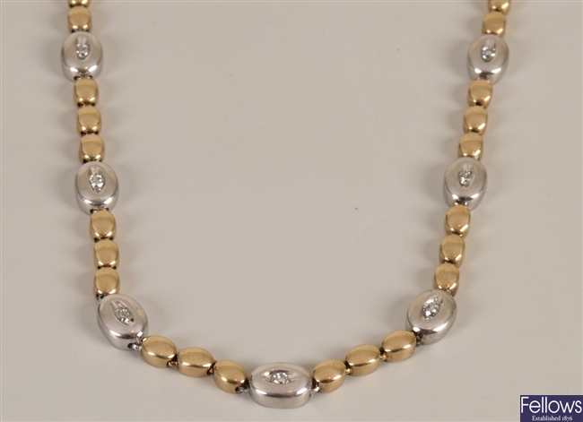 9ct bi-colour gold diamond with a repeating