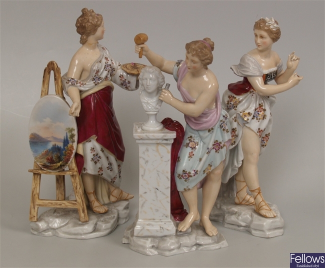 Three late 19th Century Berlin porcelain figures
