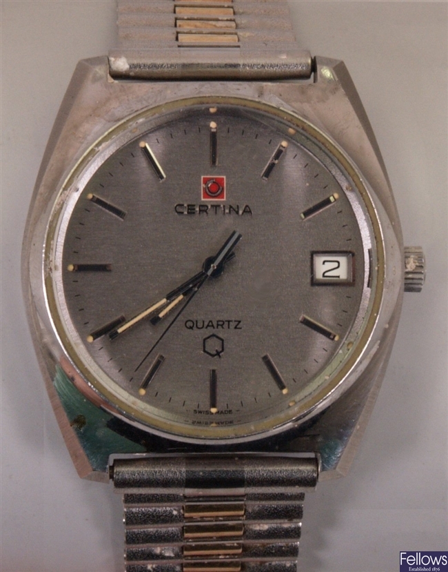 CERTINA - a gentleman's steel cased wrist watch,