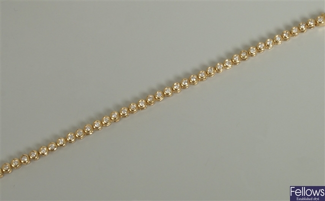18ct gold diamond line bracelet with fifty nine