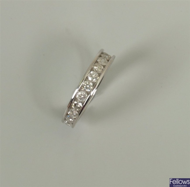 14ct white gold half eternity ring set with