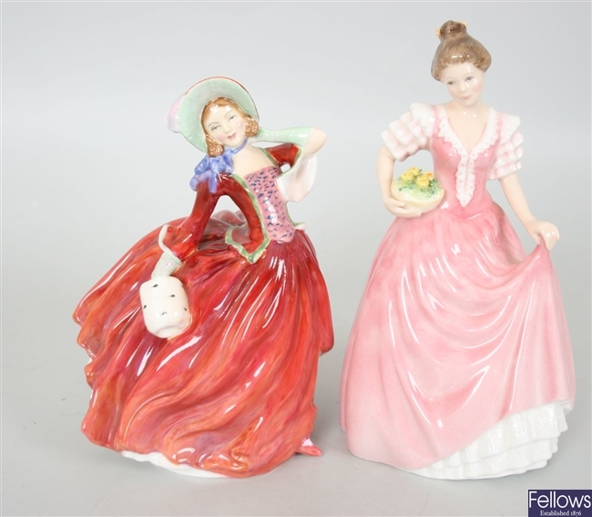 Two Royal Doulton bone china figurines 'Autumn