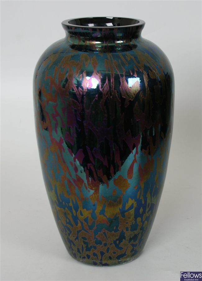 A Royal Brierley studio glass vase 9.5