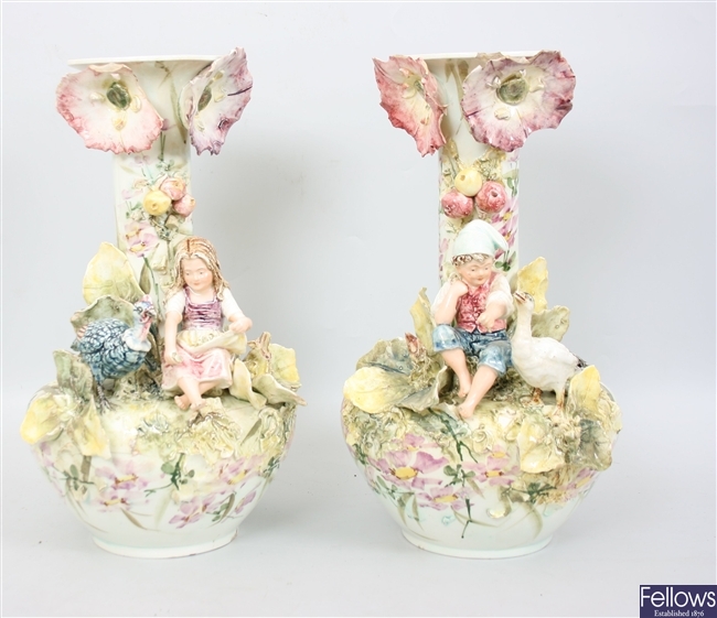 A pair of early 20th century Continental ceramic