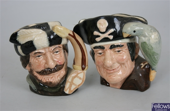 Eight Royal Doulton pottery character mugs and