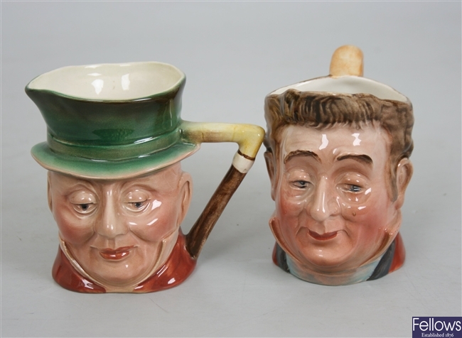 Twelve Beswick character mugs, similar character