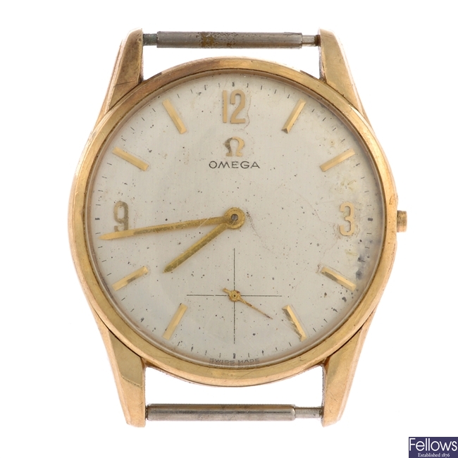 A 9ct gold manual wind gentleman's Omega watch head.