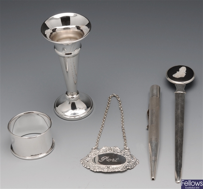 A small selection of modern silver items