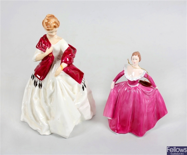 A Royal Worcester bone china figurine 'First Dance', together with a Coalport figurine 'Joanne'