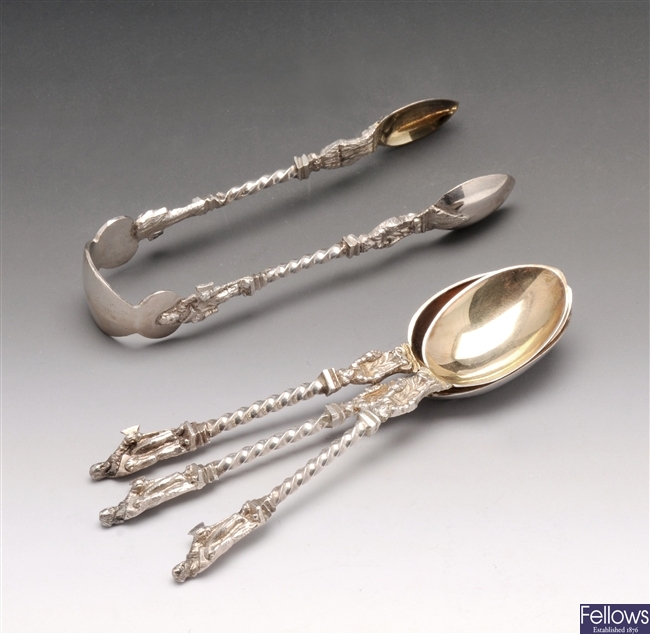 Victorian cased set of silver Apostle teaspoons