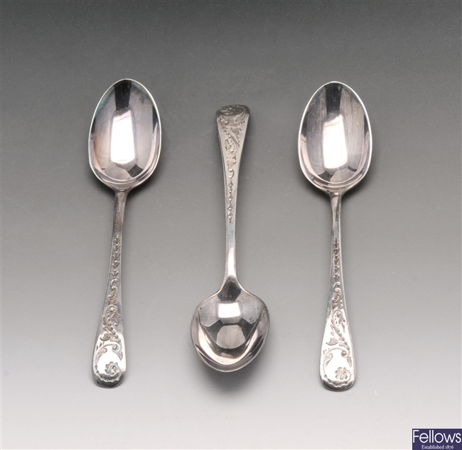 A cased set of six Victorian silver teaspoons