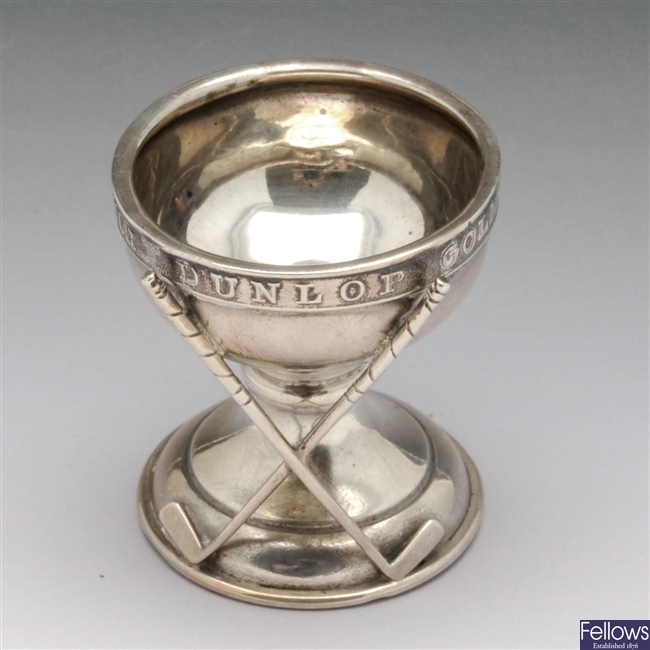 Miniature silver golf cup