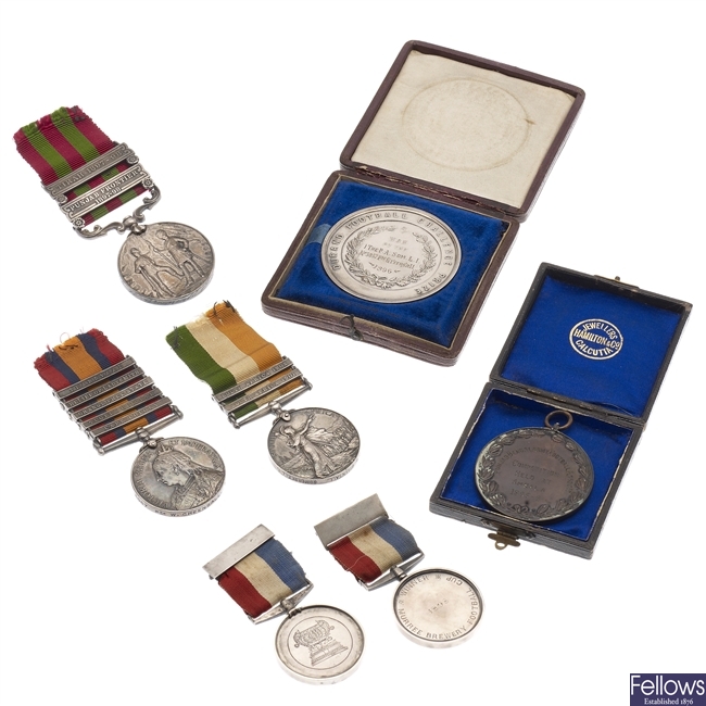 Group of campaign and Indian prize medals