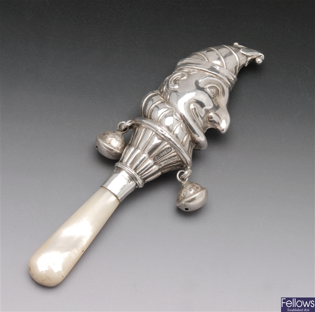 Silver mounted Punch rattle