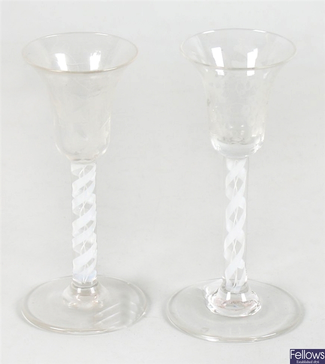 A set of six glasses