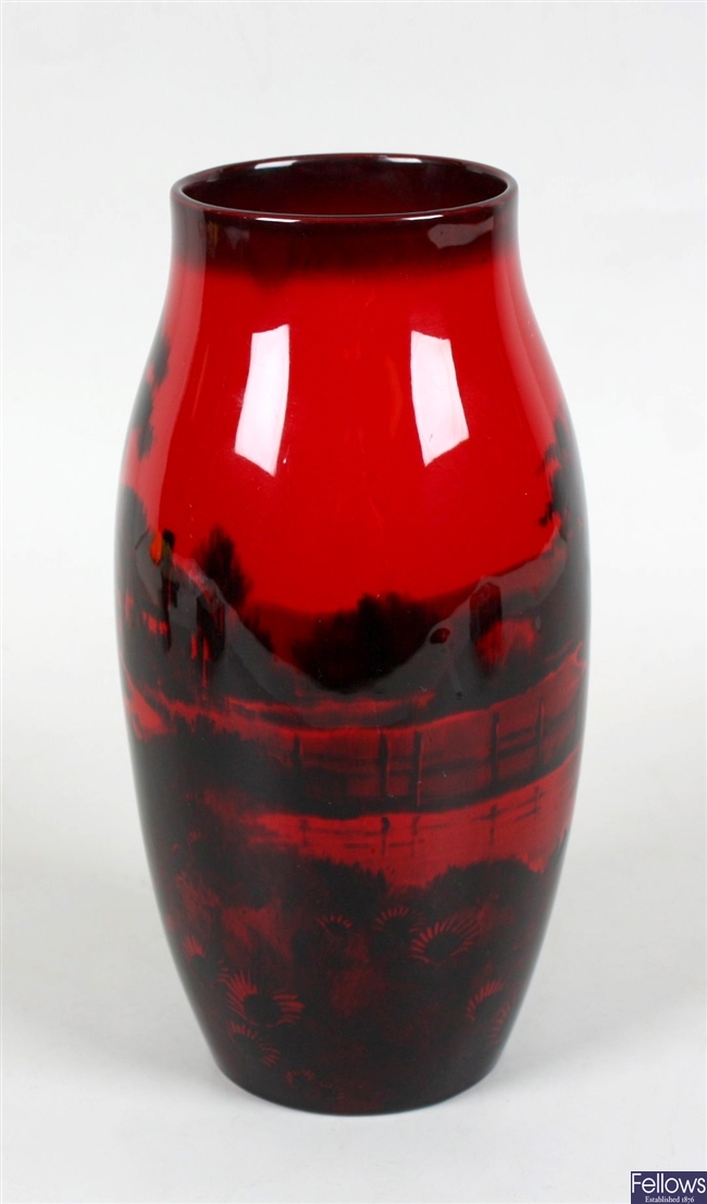 A Royal Doulton Flambe Ware vase
