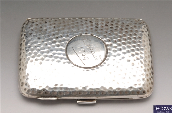 Edwardian silver cigarette case