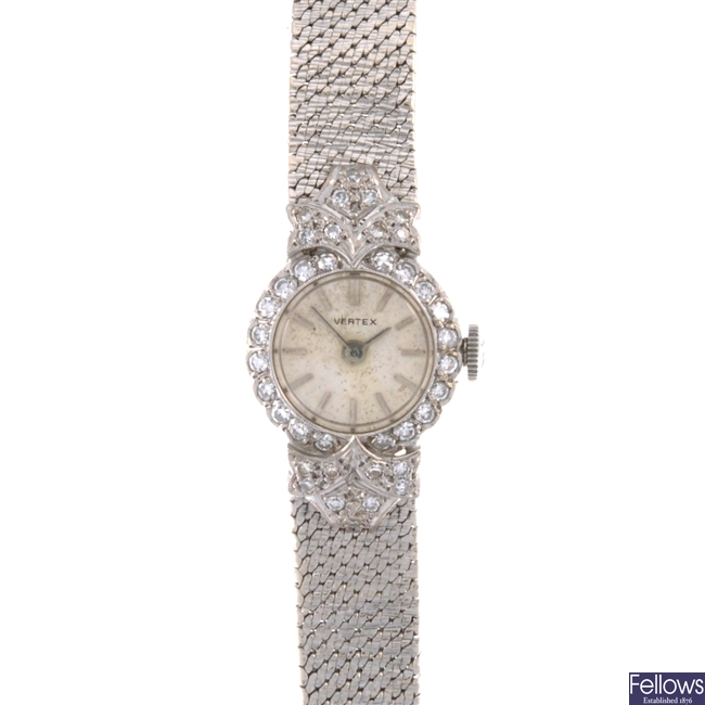 An 18k diamond set Vertex cocktail watch.
