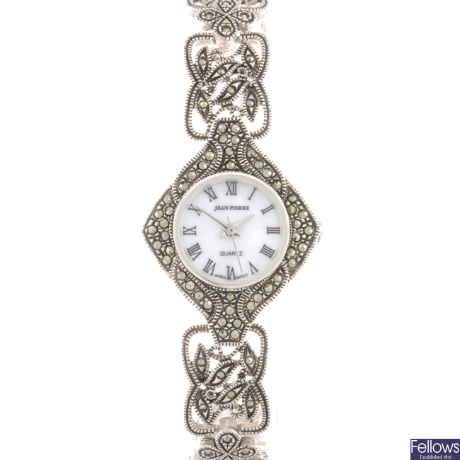 A selection of lady's marcasite set cocktail watches.