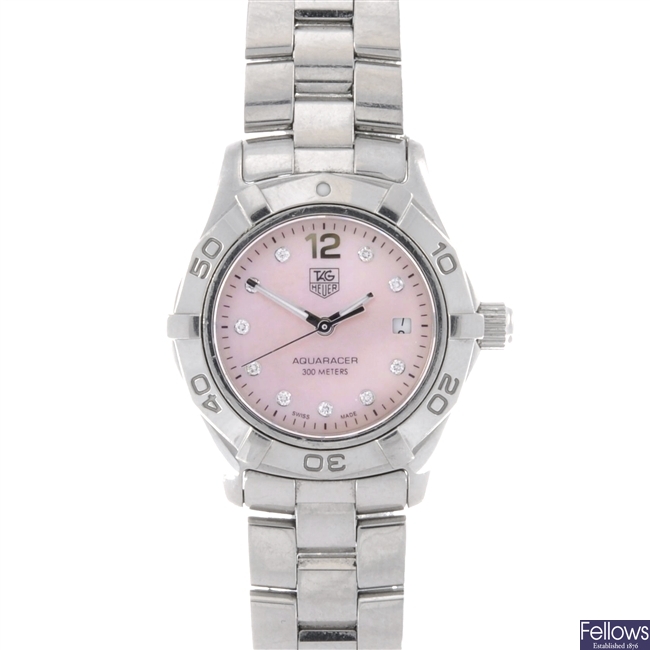 (0035849) ladies pink dial tag heuer watch