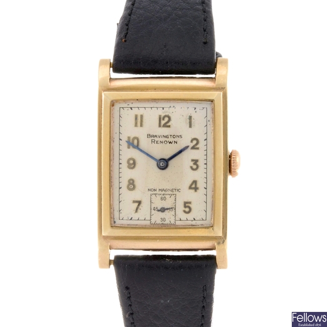 LOT:12 | A 9ct gold manual wind gentleman's Bravington Renown wrist watch.