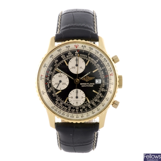 An 18ct gold automatic Breitling Navitimer.