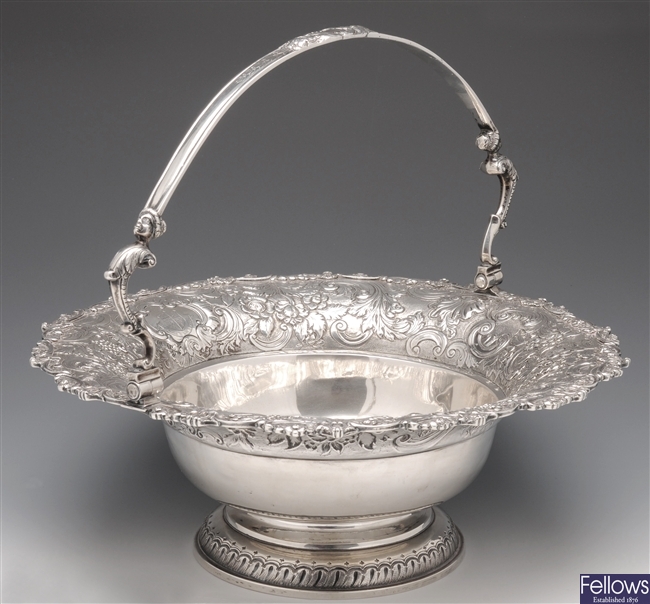 George IV Irish silver bread basket.