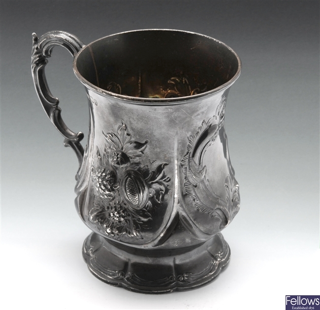 Victorian silver mug.