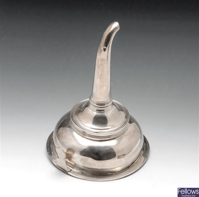 George III silver wine funnel by Peter & Ann Bateman