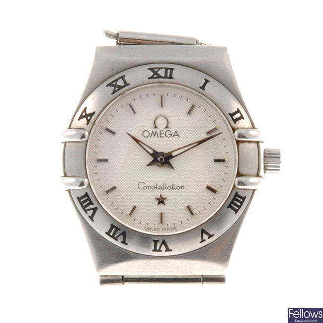 A stainless steel quartz lady's Omega Constellation bracelet watch.