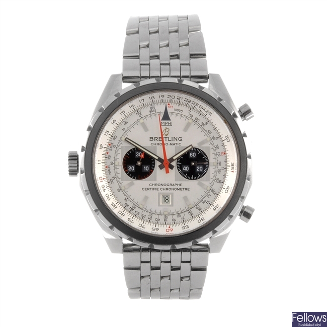 A stainless steel automatic chronograph gentleman's Breitling bracelet watch.