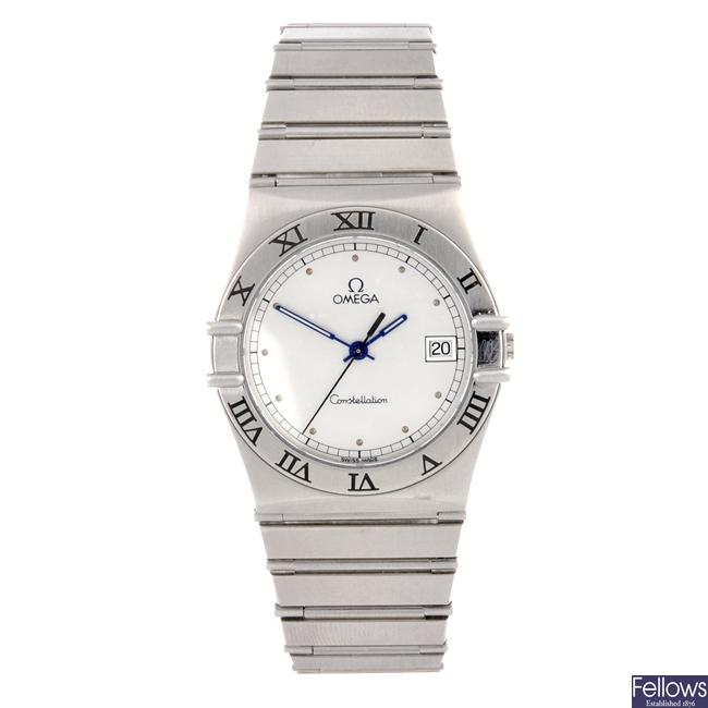 A stainless steel quartz gentleman's Omega Constellation bracelet watch.